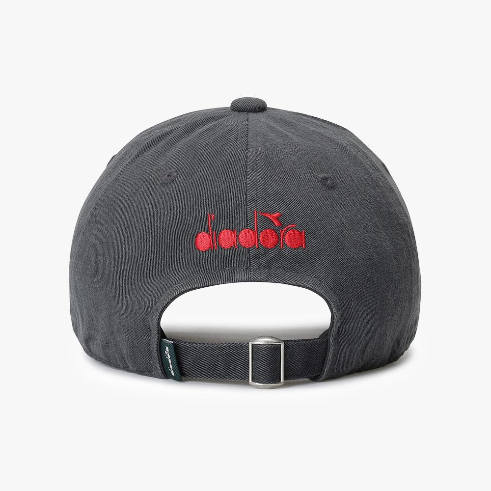 diadora Essential Washed Ball Cap Charcoal Grey