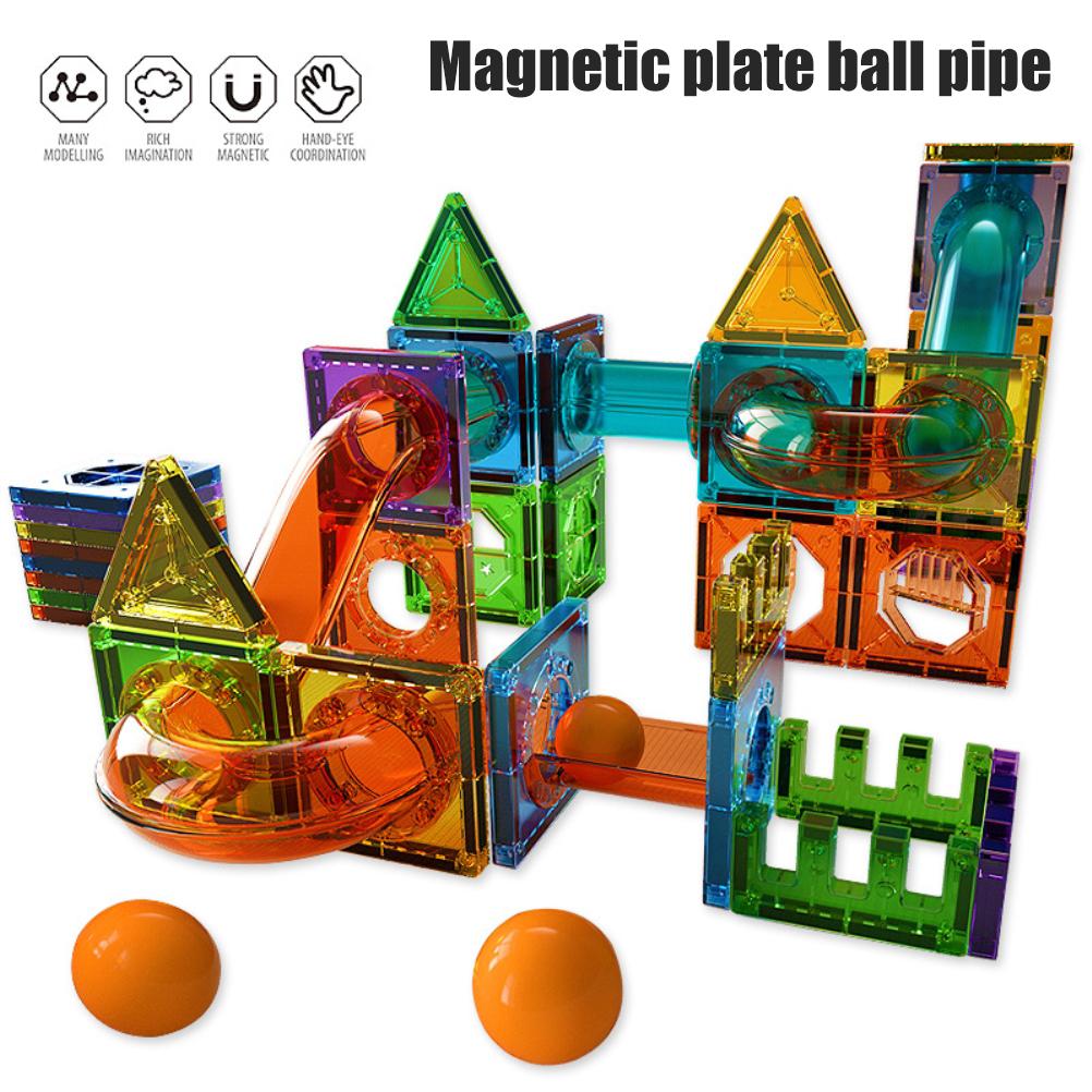 69Pcs Magnetic Tiles Building Blocks Toy Colorful Magnet Building Blocks Educational Toys for Kids