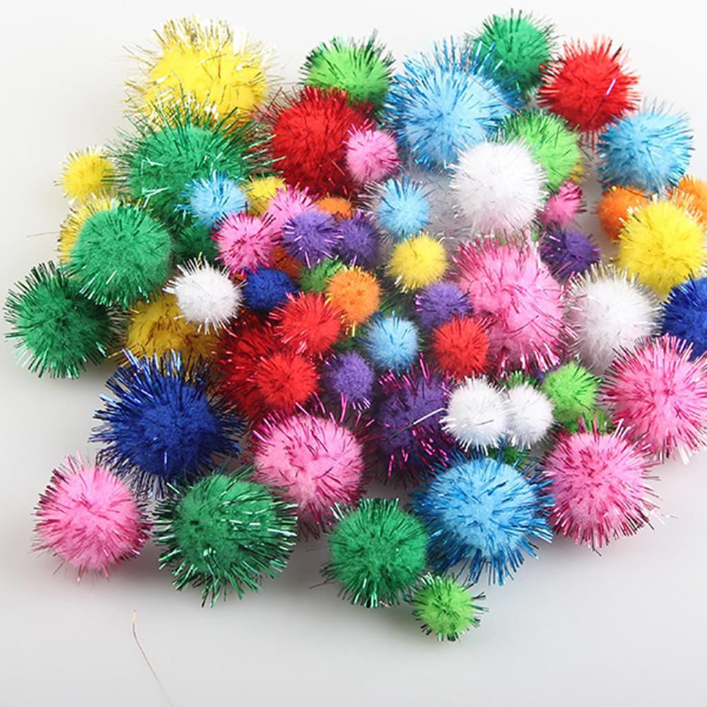 100 Stück Lametta Pompons Form Aufnäher DIY Haarnadel Kreativ Zubehör Kleidung Taschen Haarspangen Handgemachte Dekoration