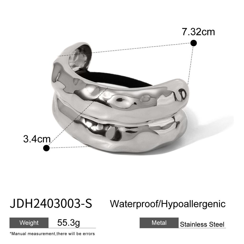 Jieding Stainless Steel Hair Tie: High-end European & American Ponytail Rubber Band with Titanium Steel Headwear.