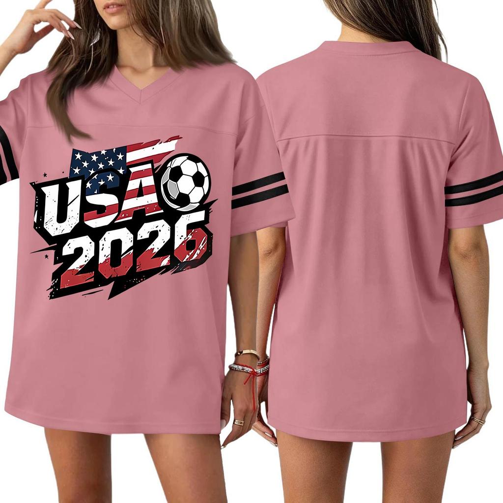 Short Sleeve Blouses for Women USA 2026 Graphic Womens Short Sleeve Shirts V Neck Casual Women's Short Sleeve Tops Loose Fit