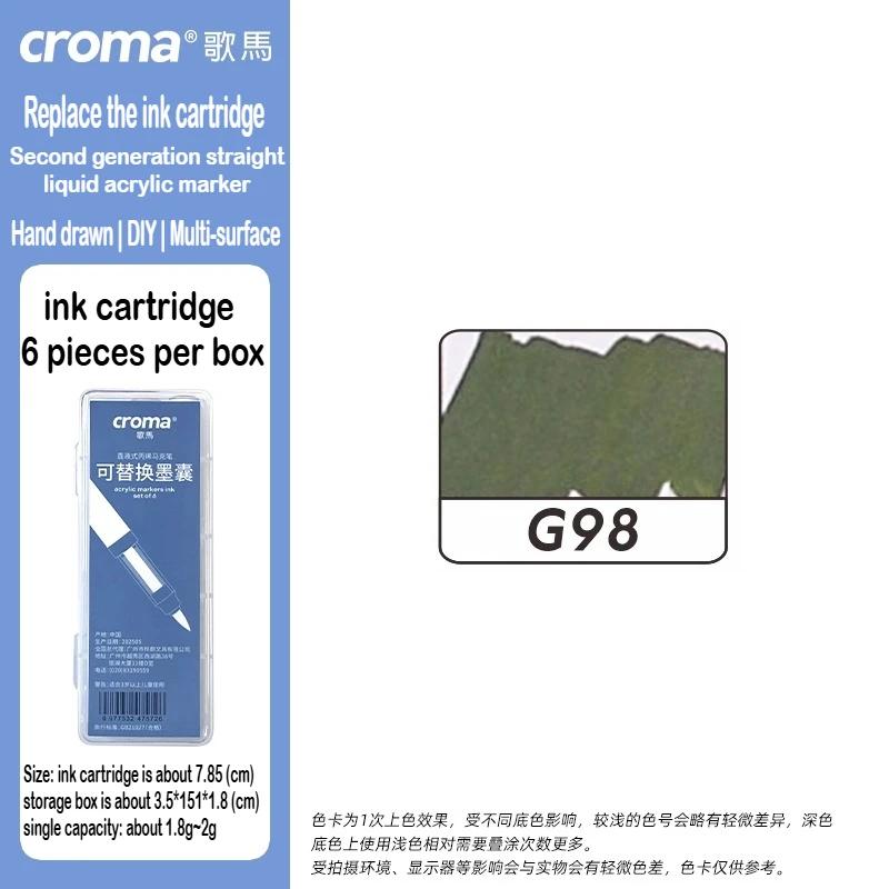 Croma 160/24 Color Replaceable Ink Refill Liquid Soft Tip Acrylic Marker Non Toxic Waterproof School Office Supplies Stationery