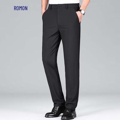 Men's High-Elastic Wrinkle-Resistant Straight-Leg Casual Pants
