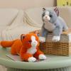 40Cm Fluffy Cat Plush Toy Stuffed Orange Grey Black White Brown Kitten Lying Animal Doll Like Real Plushie Companion Gift
