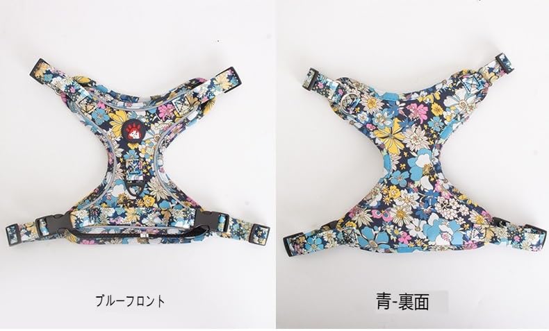 Pet Supplies Printed Dog Harness Tote Bag Canvas Breathable Dog Lead Printed Dog Lead Harness Small Dog Cute Small Medium Dog Pet Harness (blue, S)