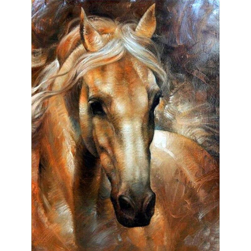 5D DIY Diamantmålning Hästlöpande Diamantbroderi Strassdekorationer för hemmet