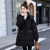 Mid-length Cotton Coat for Women, Waist Slimming Cotton Coat, Winter Thickened Cotton Coat