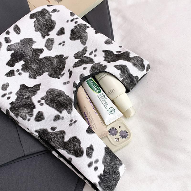 French Underarm Tote Bags for Women's Brown Leopard Handbag Clutch Bags Female Vintage PU Leather Shoulder Bags Versatile Casual KTB