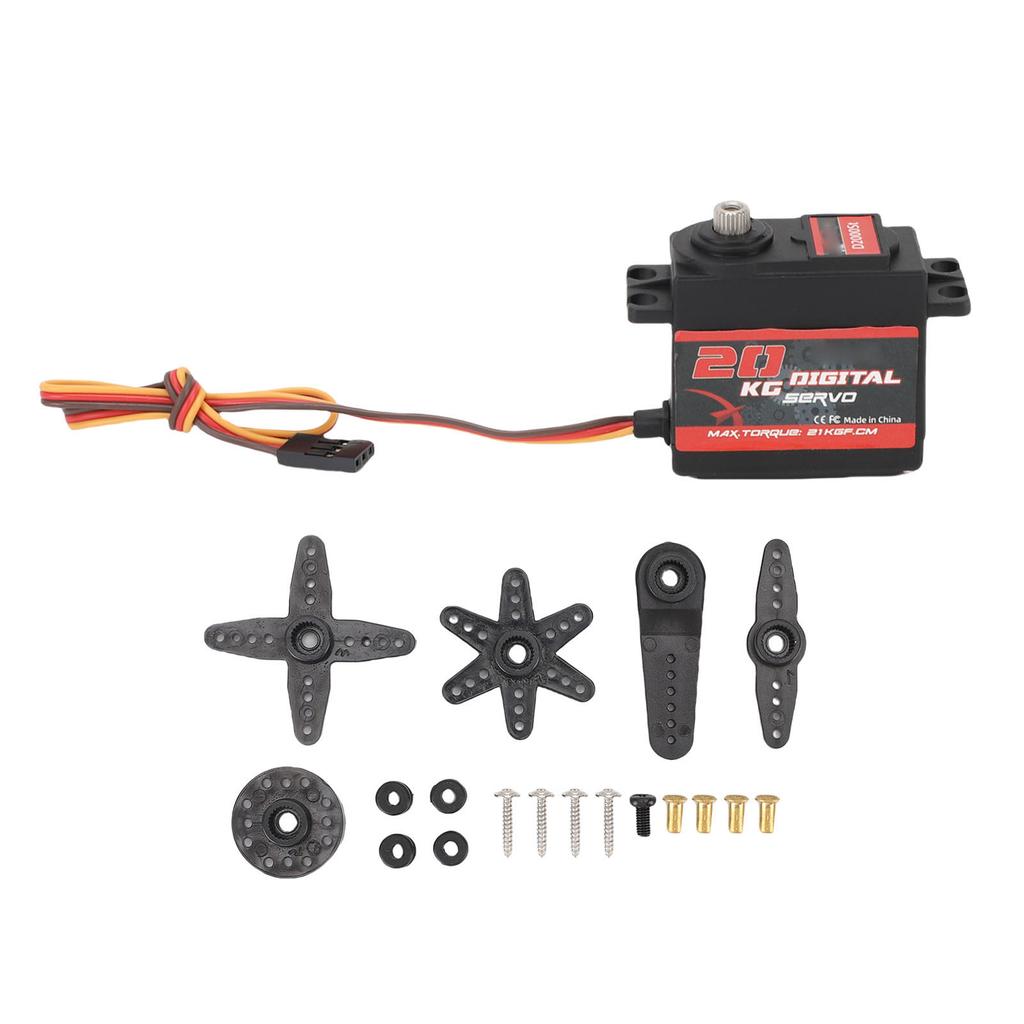 Digital Servo with Wire Metal Gear High Torsion Servo Motor for RC Car Truck Crawler Boat Robot 180 Degree Rotation