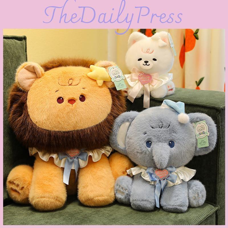 Lion Elephant Cartoon Dog Children Plush Keychain Cotton Filling Comfort Sleep