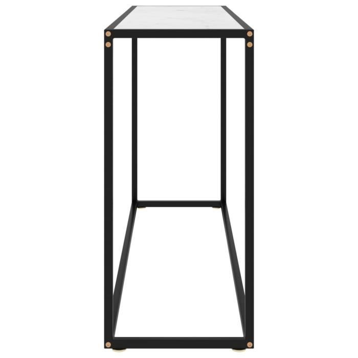 VidaXL Table console Blanc 120x35x75 cm Verre trempé
