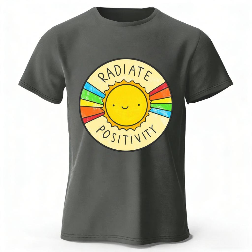 Healing Rainbow Sunshine Pure Cotton Tshirt MensWomens Fashion Casual Plus Size Loose Short Sleeve Soft and Comfortable Top