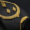 ANIID Dubai Schmucksets für Damen Mode Nigerianische Halskette Ohrringe 24K Goldfarbe Hochzeitsarmbänder Indische Ringe Braut