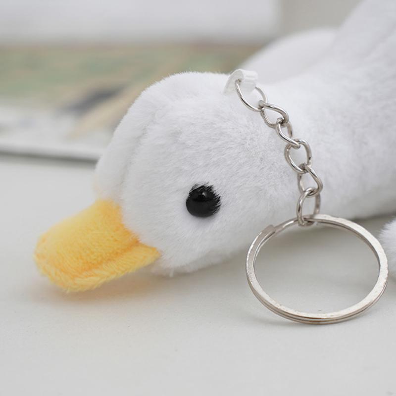 Süßes Blumengans-Plüschtier, weich gefüllt, Kawaii, kleine Tierpuppe, Cartoon-Tasche, Schlüsselanhänger, Anhänger für Kinder, Mädchen, Weihnachtsgeschenke