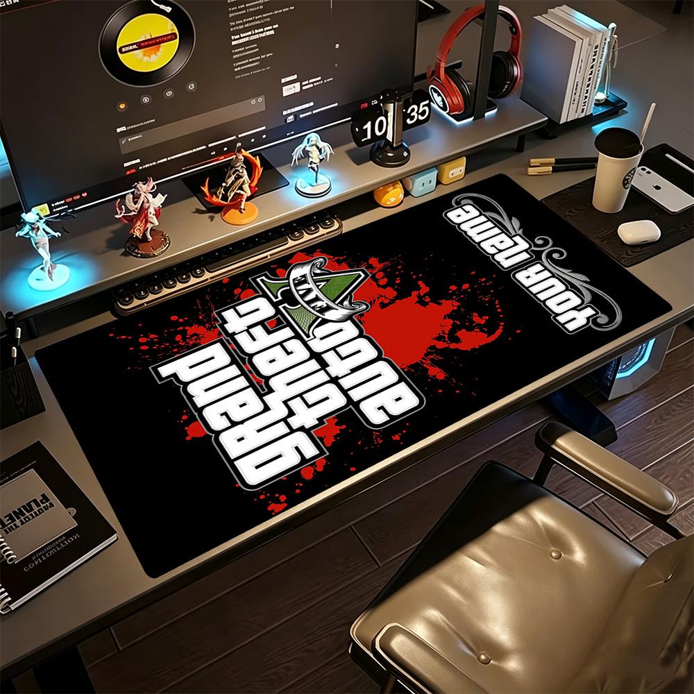 Gta Customize Your Name Mouse Pad Desk Mat HD Print Desk Pad Non-Slip Rubber Bottom Perfect for Office Desktop Supplies School Home