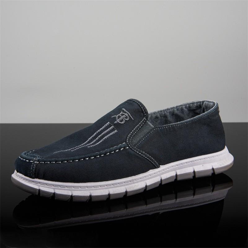Summer New Fashion Beggar Canvas Shoes Men Breathable Casual Old Beijing Cloth Shoes Lazy One Pedal Work Shoes