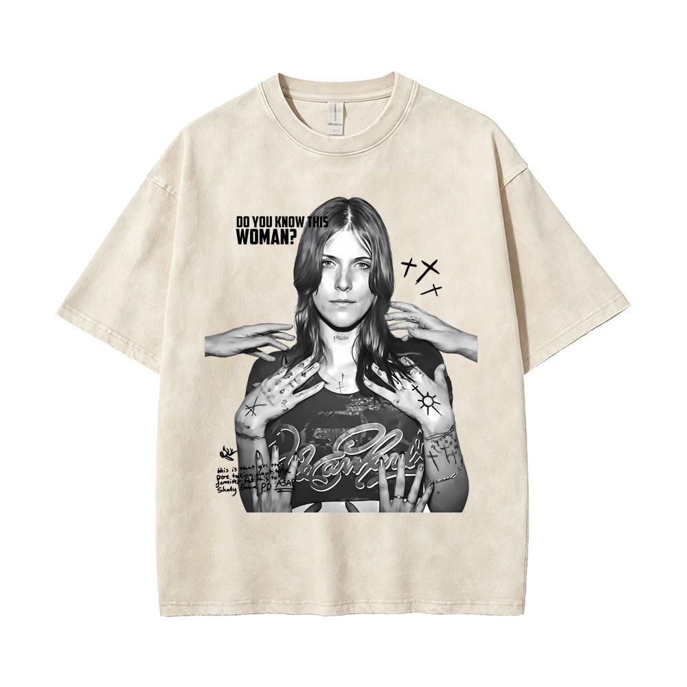 Vintage Daughters of Cain Ausgewaschenes Rundhals-T-Shirt beidseitig bedruckt