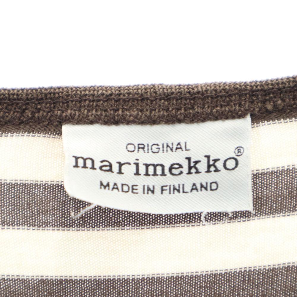 marimekko Border Pattern Long sleeve one piece 160 Brown Kid's Used