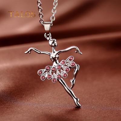 Moda Lady Ballerina Collana con ciondolo Pietra di cristallo Gioielli con ciondoli Regalo di Natale Ciondolo a sospensione