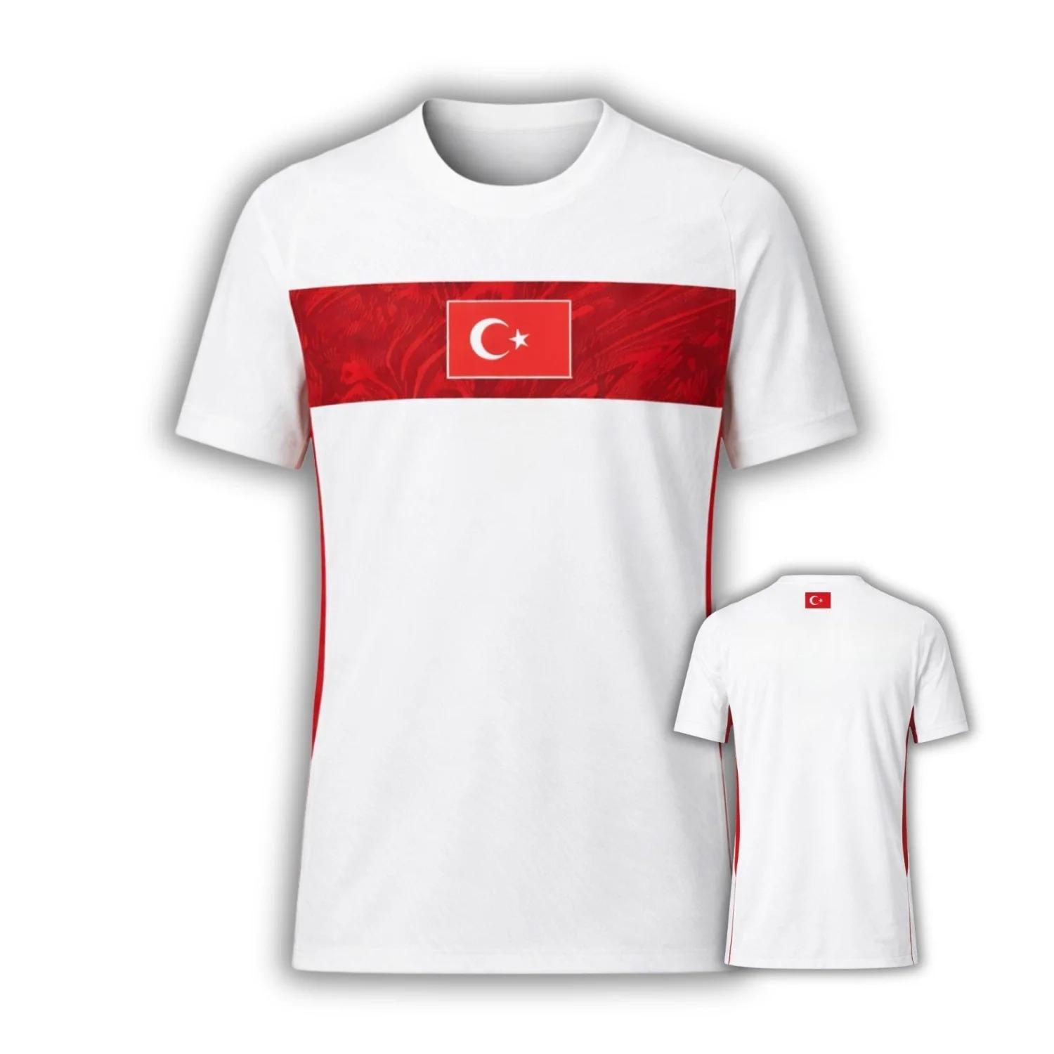 

2026 Turkiye Soccer Fan 3D T-Shirt,Number Football Jersey Red Tee for Summer T-Shirts for Kid Adlut Breathable Quick Drying Jersey XL