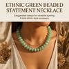 Colorful Beaded Necklace Ethnic Style Retro Design Adjustable Length for Party Stage Performance