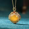 Aieryuan Chinese Auspicious Cloud Agate Cabochon Necklace with Ruyi Openwork and Gilded Gau Box