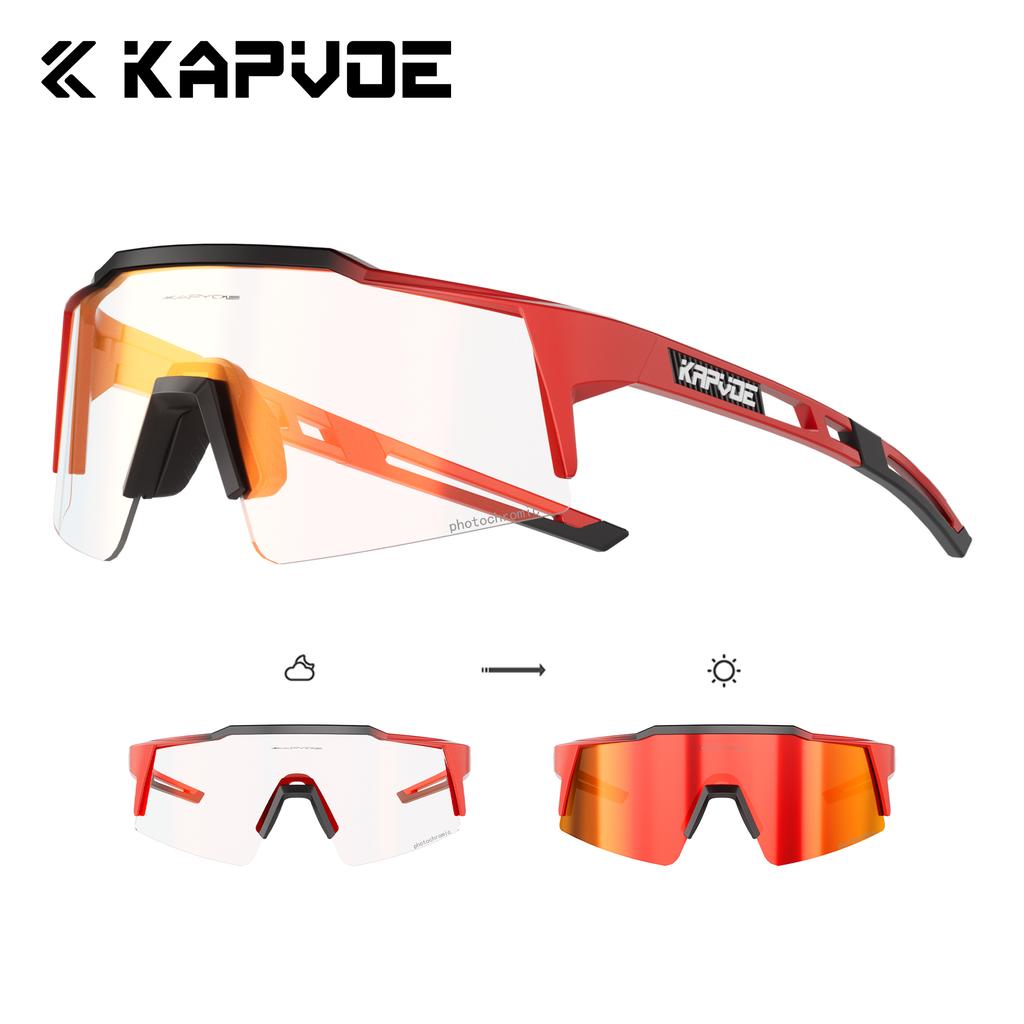Lunettes de soleil Kapvoe Gold Photochromiques pour Cyclisme Homme Lunettes Mode Vélo de Montagne Vitesse Lunettes Cool Lunettes de Vue Sport VTT Vélo