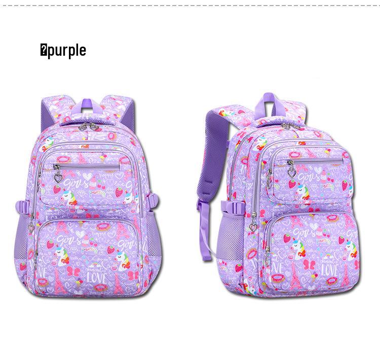 Trendigt 3-delat skolryggsäckset för flickor - Söt campusstil