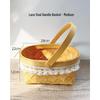 Compact Bamboo and Rattan Woven Picnic and Storage Basket for Fruits, Bread, and Eggs