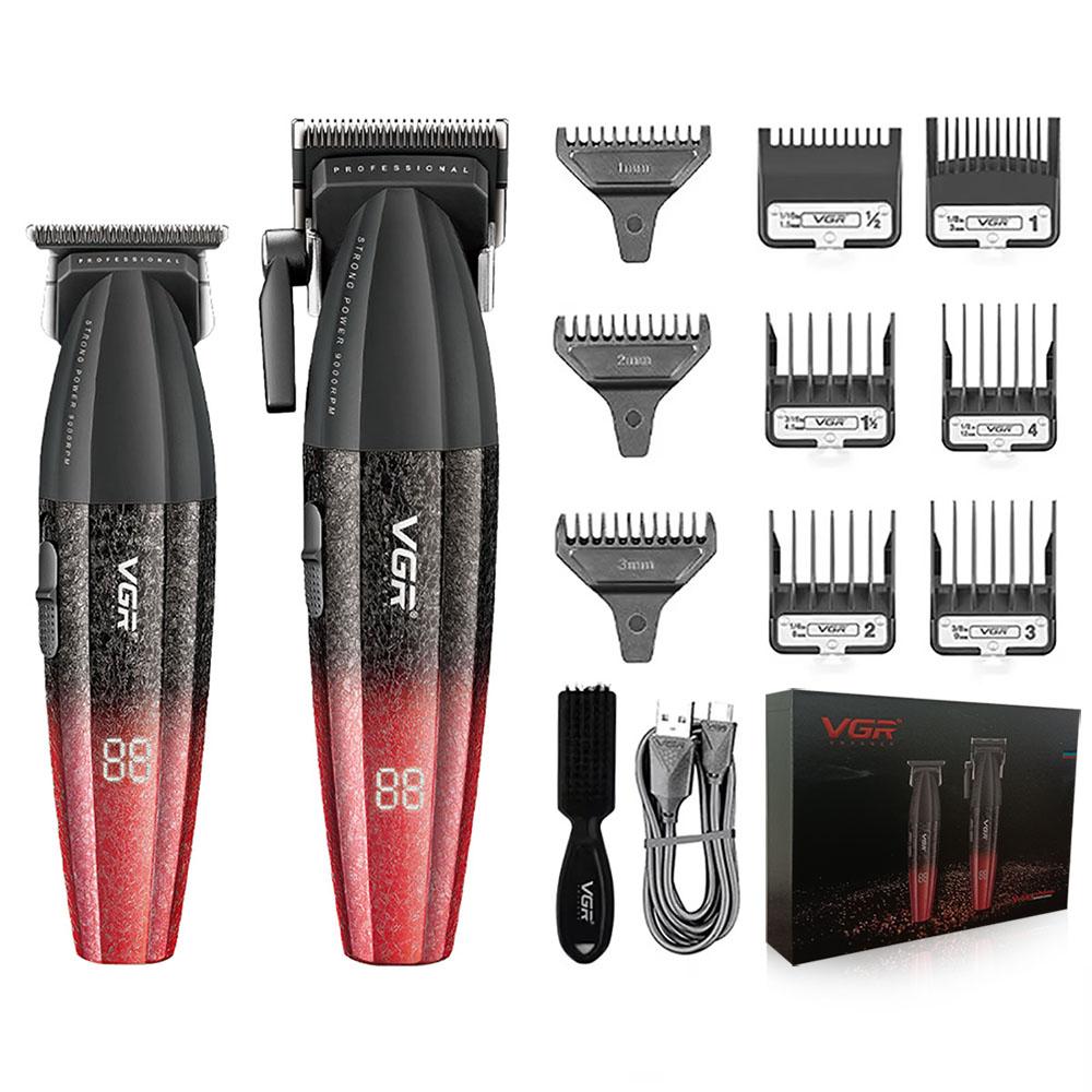 VGR V-640 S3 Hair Trimmer Professional Hair Cutting Machine Electric Shaver Cordless Barber Clipper Rechargeable Trimmer Digital Display LED Shaver