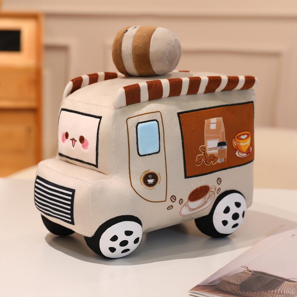 Cute Fun Dining Car Doll Simulation Hamburger Pizza Ice Cream Car Plush Toy Doll Children's Pillow
