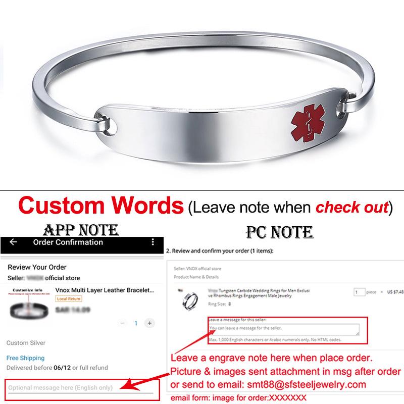 When I'm Dead Just Throw Me in The Trash Medical Alert ID Bracelets for Women Stainless Steel Elegant Personalize Cuff Bangle