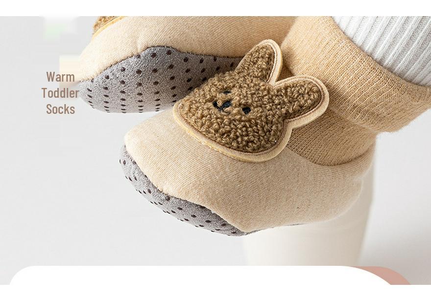 Warm Velvet Infant Pre-Walking Non-Slip Socks for Autumn/Winter