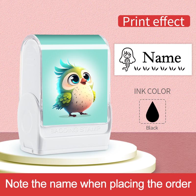 

Kids Personalized Name Stamp-Custom Engraved Waterproof Seals with Black Ink, Reusable Kindergarten Gift for Students & Toddlers