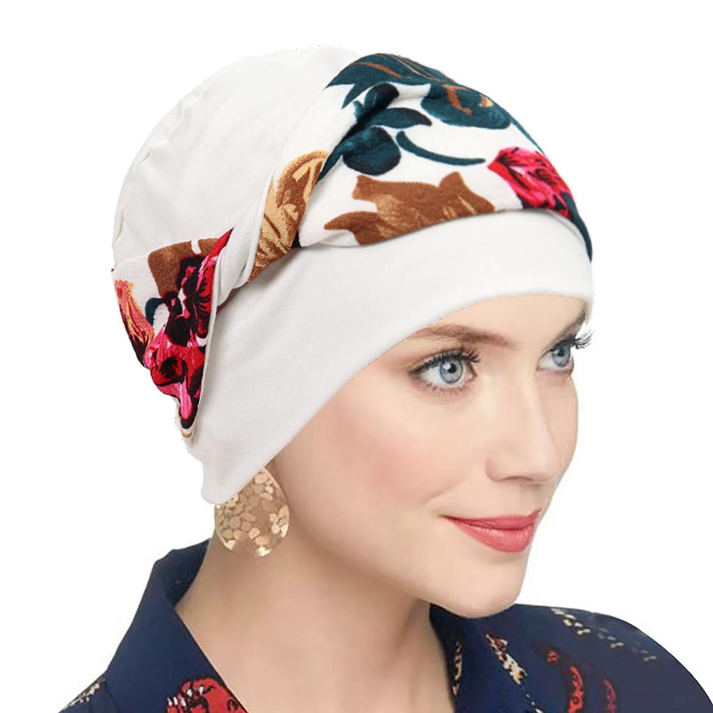 Women's Printed Turban Hat, Knotted Headwrap for Daily Use
