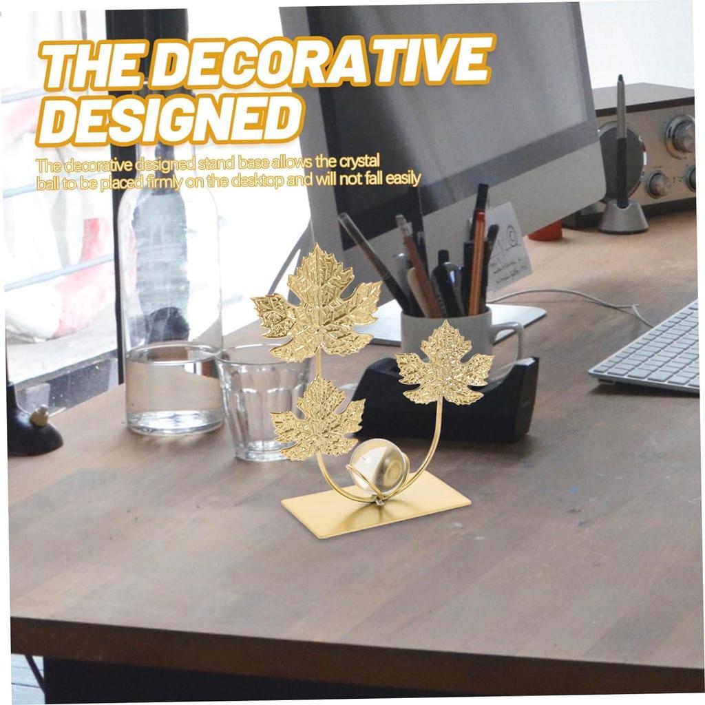 Leaf Sculpture Statue Decor Desktop Ornament Iron Sculptures Art Home Crafts Statues for Living Room Bedroom Office Shelves Decoration(Maple Leaf)