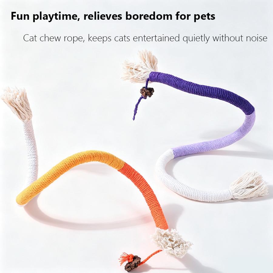 Cat Chew Rope Toys with Catnip Interactive Cat Teeth Cleaning Grinding Toy Self Entertainment Play Toy