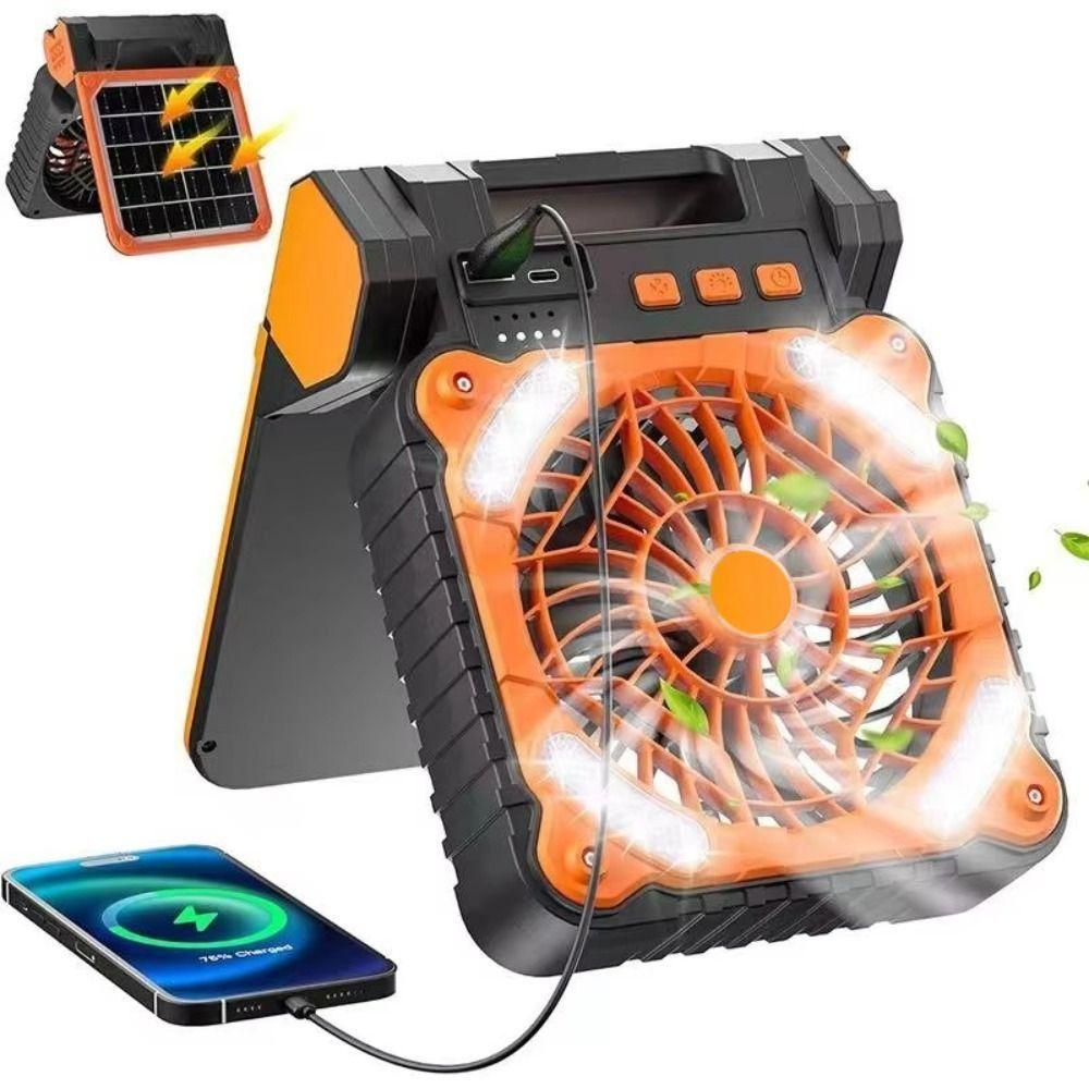 4 Speeds Wind Outdoor Solar Fan 90-Degree Folding Portable Tent Fan Folding Ventilador Tent Use