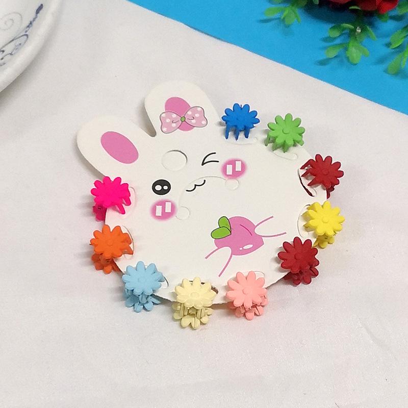 Children's Cute Rabbit Cartoon Hair Clips - Mini Colored Plastic Claws for Girls