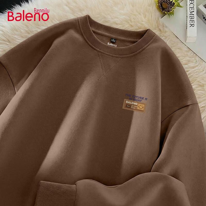 Baleno Men's Heavyweight Letter Graphic Round Neck Sweatshirt