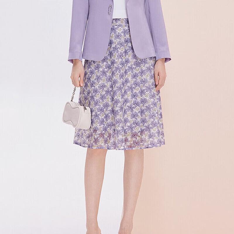 JESSIE Elegant Printed High-Waist Midi Skirt S