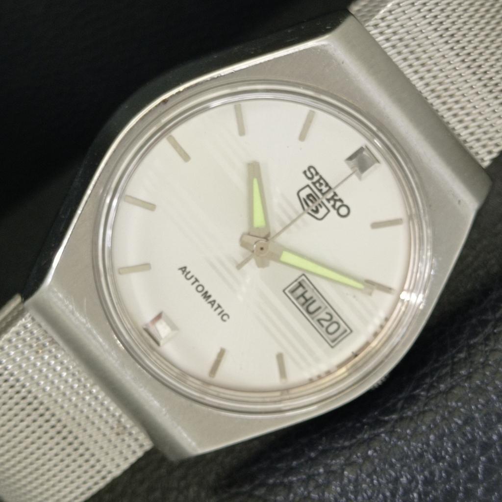SEIKO 5 AUTOMATIC VINTAGE JAPAN 6309A MENS SILVER COLOR DIAL WATCH a701384-5 R206a-a701384