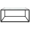 VidaXL Table basse Noir avec verre marbre blanc 80x80x35 cm