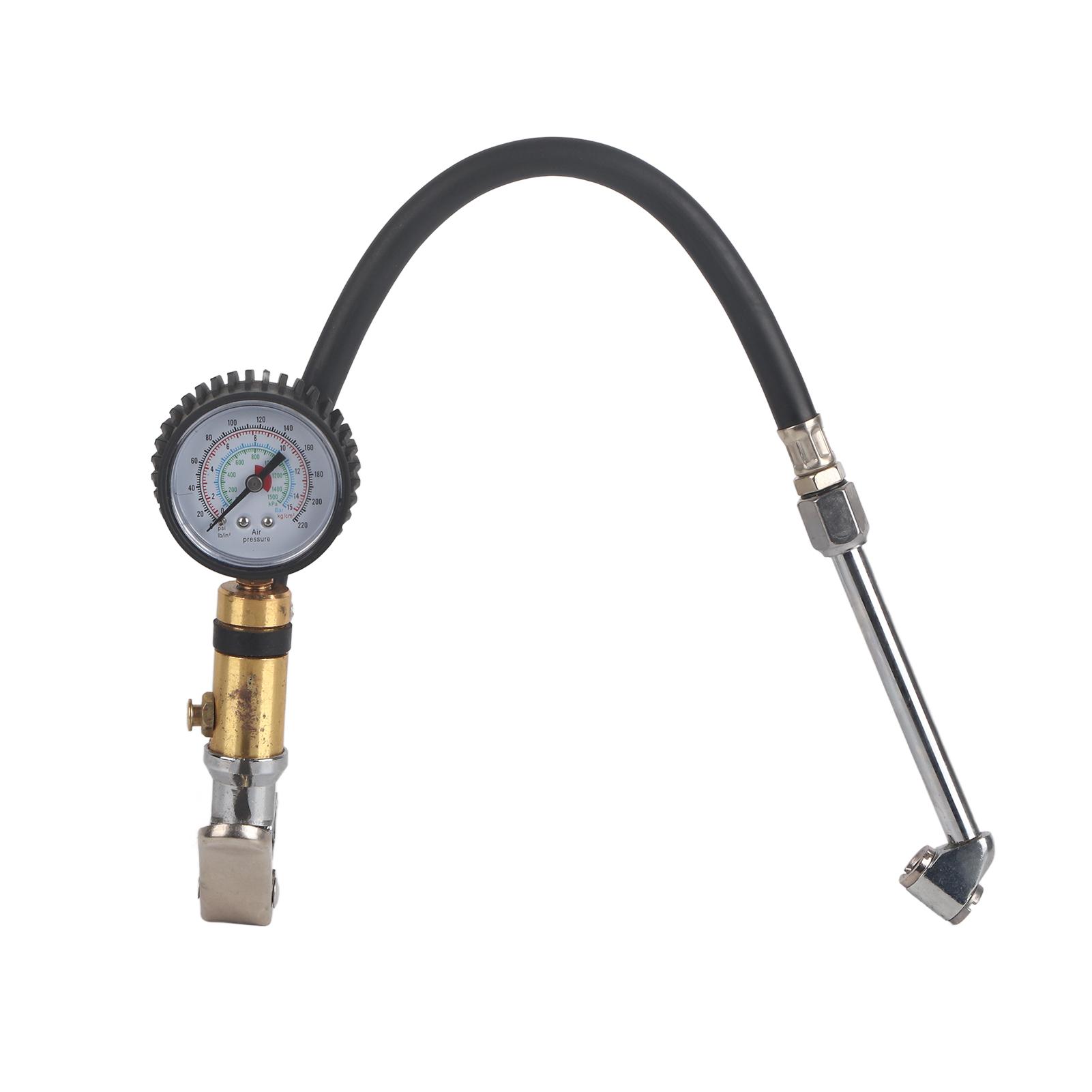 

14 Trunk Motorcycle Tire Tyre Pressure Dial Gauge Air Inflation Inflator Pump Gun