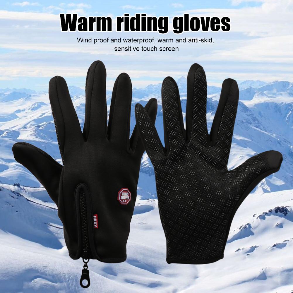 Motorcycle Gloves Winter Warm Touchscreen Outdoor Sports Gloves for Men Women Waterproof Windproof Anti-Slip Winter Gloves