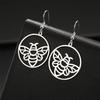 My Shape Bee Drop Earrings for Women Girls Round Pendent Animal Honeybee Dangle Earring Stainless Steel Fashion Jewelry Gifts