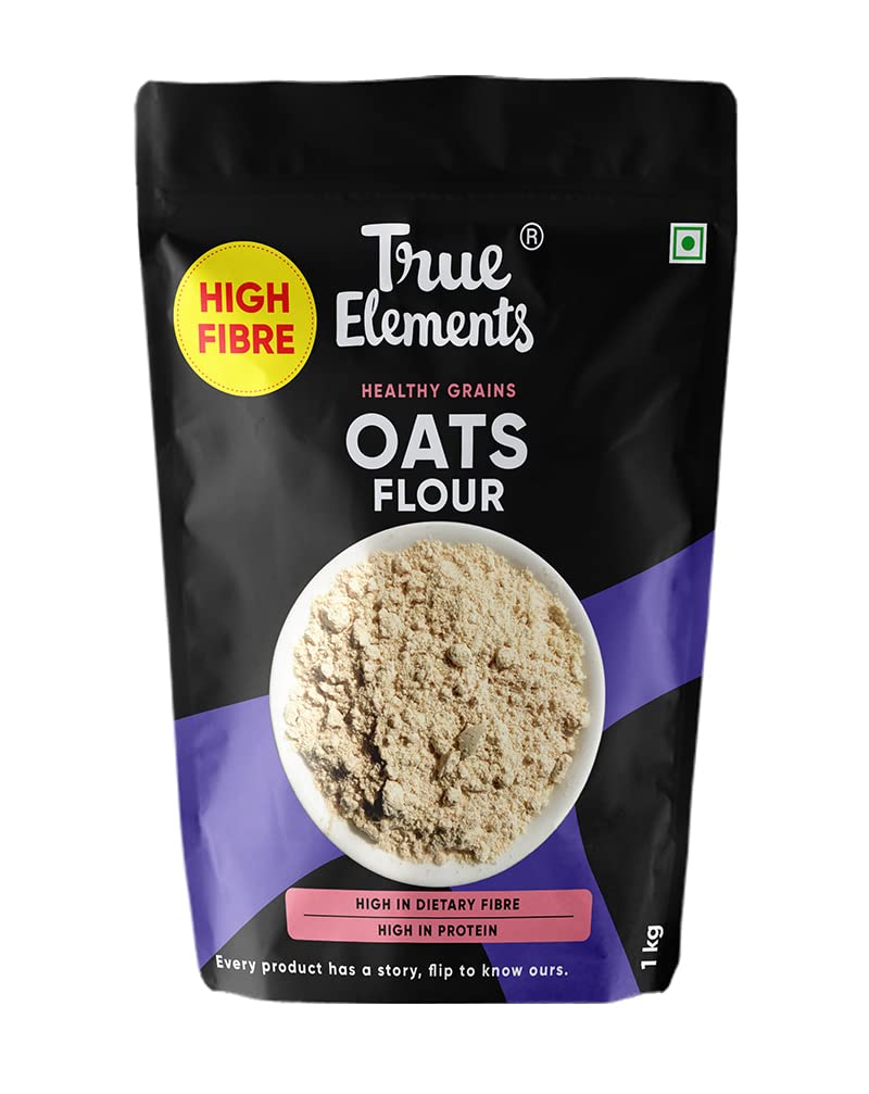 True Elements Oats Flour 1kg - Oats Atta | Helps in Weight Management | 100% Wholegrain Gluten Free | Oats Flour | Dietary Food | Healthy Food | He
