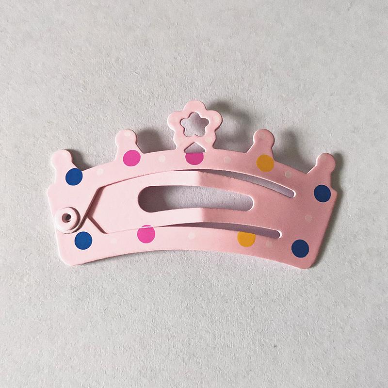 Trendy Kids' Hair Accessories: Cute Animal Metal Hair Clips & Waterdrop Print Crown Side Pins