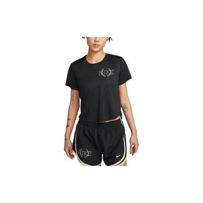 Dri-FIT Letter Logo Crew Neck Short Sleeve T-Shirt Women Tops Black DX0183-010