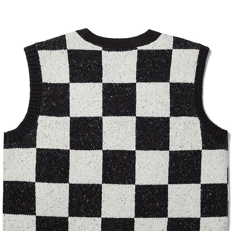 Vans V Neck Sleeveless Knitted Vest Women tops Black White VN000F6WFS8